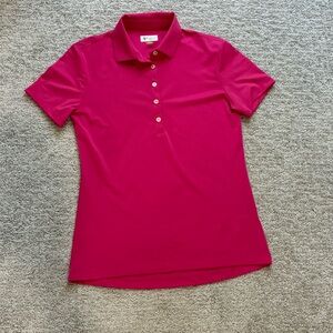 EUC Fitted Pink Short Sleeve Polo Button Down Shirt
